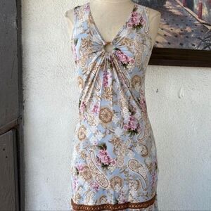Boho Floral Paisley Dress Size M